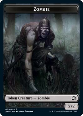Zombie Token - Adventures in the Forgotten Realms Magic: The Gathering trading card