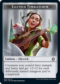 Emblem - Ellywick Tumblestrum - Adventures in the Forgotten Realms (AFR) #16 - Token Magic: The Gathering Trading Card