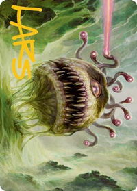 Beholder Art Card (Gold-Stamped Signature) - Art Series: Adventures in the Forgotten Realms (ASAFR) #1 - Special Magic: The Gathering Trading Card