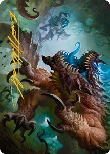Basilisk Art Card (Gold-Stamped Signature) - Art Series: Adventures in the Forgotten Realms (ASAFR) #9 - Special Magic: The Gathering Trading Card