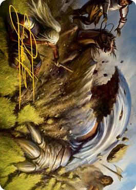 Bulette Art Card (Gold-Stamped Signature) - Art Series: Adventures in the Forgotten Realms Magic: The Gathering trading card