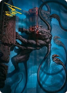 Displacer Beast Art Card (Gold-Stamped Signature) - Art Series: Adventures in the Forgotten Realms (ASAFR) #8 - Special Magic: The Gathering Trading Card