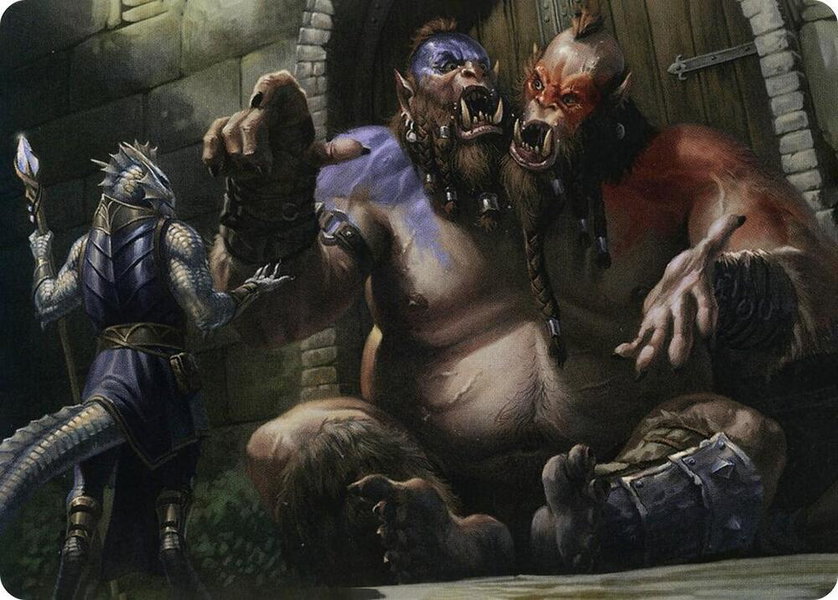 Ettin Art Card trading card from Art Series: Adventures in the Forgotten Realms Ettin Art Card - Art Series: Adventures in the Forgotten Realms Magic: The Gathering trading card