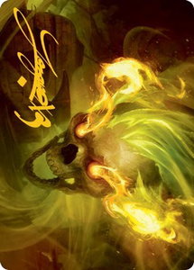 Flameskull Art Card (Gold-Stamped Signature) - Art Series: Adventures in the Forgotten Realms (ASAFR) #14 - Special Magic: The Gathering Trading Card