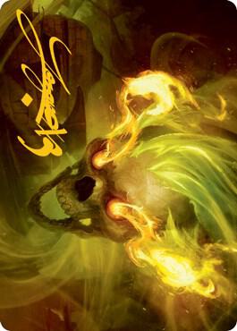 Flameskull Art Card (Gold-Stamped Signature) - Art Series: Adventures in the Forgotten Realms Magic: The Gathering trading card