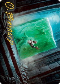 Gelatinous Cube Art Card (Gold-Stamped Signature) - Art Series: Adventures in the Forgotten Realms (ASAFR) #7 - Special Magic: The Gathering Trading Card