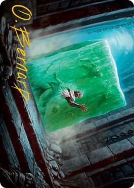 Gelatinous Cube Art Card (Gold-Stamped Signature) - Art Series: Adventures in the Forgotten Realms Magic: The Gathering trading card