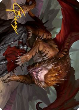 Manticore Art Card (Gold-Stamped Signature) - Art Series: Adventures in the Forgotten Realms Magic: The Gathering trading card