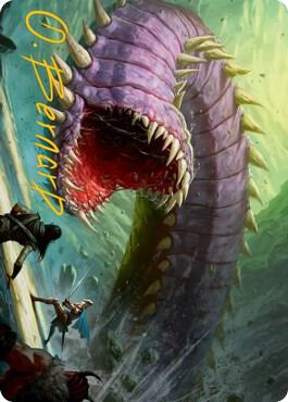 Purple Worm Art Card (Gold-Stamped Signature) trading card from Art Series: Adventures in the Forgotten Realms Purple Worm Art Card (Gold-Stamped Signature) - Art Series: Adventures in the Forgotten Realms Magic: The Gathering trading card