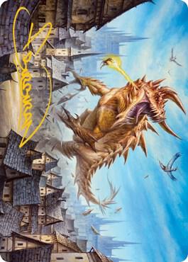 Tarrasque Art Card (Gold-Stamped Signature) - Art Series: Adventures in the Forgotten Realms Magic: The Gathering trading card