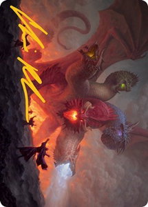 Tiamat Art Card (Gold-Stamped Signature) - Art Series: Adventures in the Forgotten Realms (ASAFR) #26 - Special Magic: The Gathering Trading Card