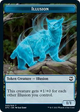Illusion // Skeleton Double-Sided Token - Commander: Adventures in the Forgotten Realms Magic: The Gathering trading card