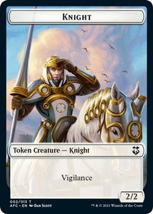 Knight // Saproling Double-Sided Token - Commander: Adventures in the Forgotten Realms (AFC) #2 // 8 - Token Magic: The Gathering Trading Card