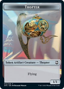 Thopter // Treasure Double-Sided Token - Commander: Adventures in the Forgotten Realms (AFC) #12 // 15 - Token Magic: The Gathering Trading Card