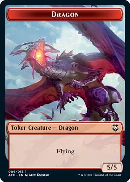Dragon // Dragon Spirit Double-Sided Token - Commander: Adventures in the Forgotten Realms Magic: The Gathering trading card