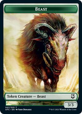 Beast // Dragon Spirit Double-Sided Token - Commander: Adventures in the Forgotten Realms Magic: The Gathering trading card