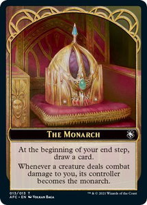 The Monarch // Dragon Spirit Double-Sided Token - Commander: Adventures in the Forgotten Realms (AFC) #13 // 9 - Token Magic: The Gathering Trading Card