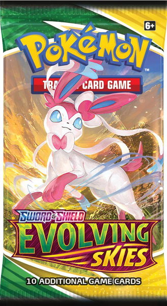 Evolving Skies Booster Pack trading card from SWSH07: Evolving Skies Evolving Skies Booster Pack - SWSH07: Evolving Skies Pokémon trading card