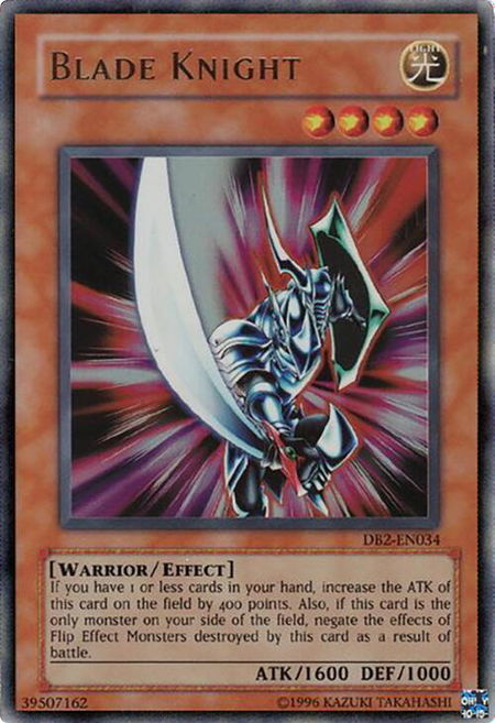 Blade Knight trading card from Dark Beginning 2 Blade Knight - Dark Beginning 2 YuGiOh trading card