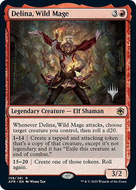 Delina, Wild Mage - Promo Pack: Adventures in the Forgotten Realms Magic: The Gathering trading card