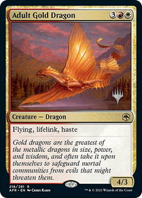 Adult Gold Dragon - Promo Pack: Adventures in the Forgotten Realms (PPAFR) #216 - Rare Magic: The Gathering Trading Card