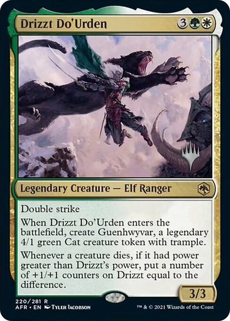 Drizzt Do'Urden - Promo Pack: Adventures in the Forgotten Realms Magic: The Gathering trading card