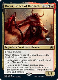 Orcus, Prince of Undeath - Promo Pack: Adventures in the Forgotten Realms (PPAFR) #229 - Rare Magic: The Gathering Trading Card