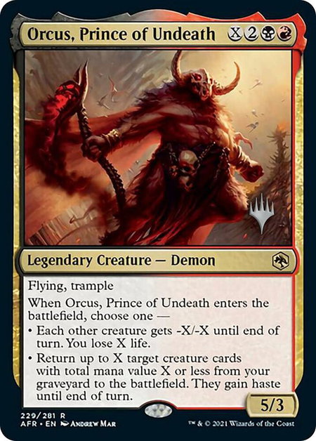 Orcus, Prince of Undeath - Promo Pack: Adventures in the Forgotten Realms Magic: The Gathering trading card