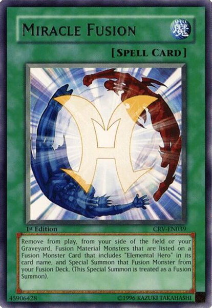 Miracle Fusion trading card from Cybernetic Revolution Miracle Fusion - Cybernetic Revolution YuGiOh trading card