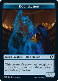 Dog Illusion // Vecna Double-Sided Token - Adventures in the Forgotten Realms (AFR) #3 // 8 - Token Magic: The Gathering Trading Card