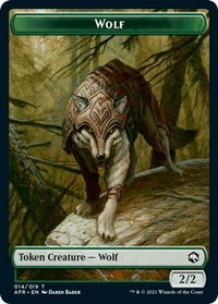 Wolf // Faerie Dragon Double-Sided Token - Adventures in the Forgotten Realms (AFR) #14 // 4 - Token Magic: The Gathering Trading Card