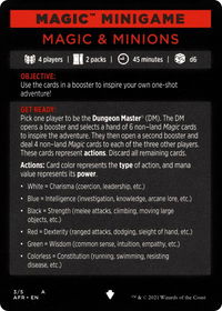 Magic Minigame: Magic & Minions - Adventures in the Forgotten Realms (AFR) #3 - Special Magic: The Gathering Trading Card