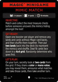 Magic Minigame: Mimic Match - Adventures in the Forgotten Realms (AFR) #4 - Special Magic: The Gathering Trading Card