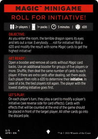 Magic Minigame: Roll for Initiative! - Adventures in the Forgotten Realms (AFR) #5 - Special Magic: The Gathering Trading Card