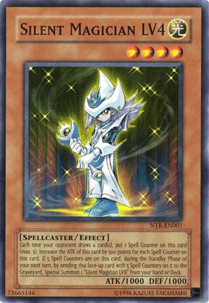 Silent Magician LV4 trading card from Nintendo DS Nightmare of Troubadour Silent Magician LV4 - Nintendo DS Nightmare of Troubadour YuGiOh trading card