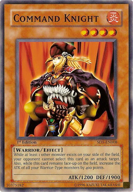Command Knight trading card from Structure Deck: Warrior's Triumph Command Knight - Structure Deck: Warrior's Triumph YuGiOh trading card
