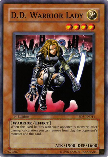 D.D. Warrior Lady trading card from Structure Deck: Warrior's Triumph D.D. Warrior Lady - Structure Deck: Warrior's Triumph YuGiOh trading card