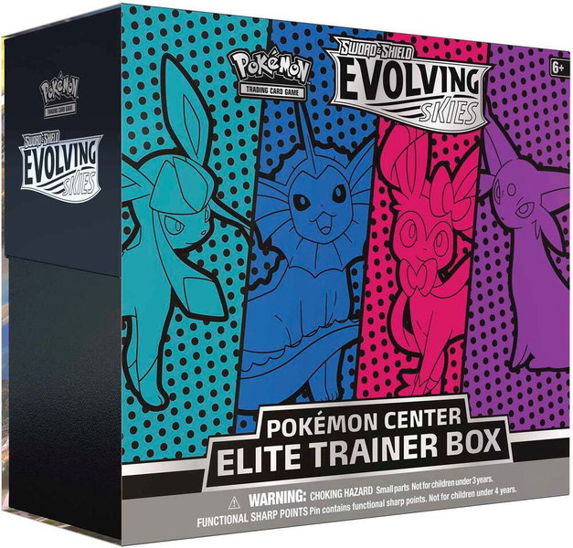 Evolving Skies Pokemon Center Elite Trainer Box [Glaceon/Vaporeon/Sylveon/Espeon] (Exclusive) - SWSH07: Evolving Skies Pokémon trading card