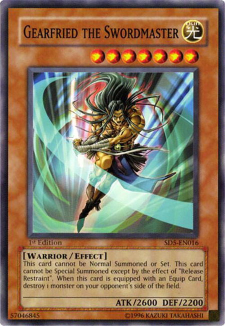 Gearfried the Swordmaster trading card from Structure Deck: Warrior's Triumph Gearfried the Swordmaster - Structure Deck: Warrior's Triumph YuGiOh trading card