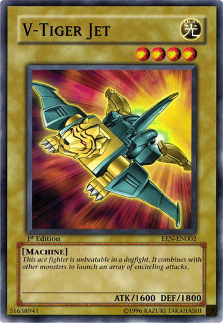 V-Tiger Jet trading card from Elemental Energy V-Tiger Jet - Elemental Energy YuGiOh trading card