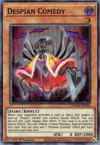 Despian Comedy - Dawn of Majesty (DAMA) #DAMA-EN004 - Super Rare YuGiOh Trading Card