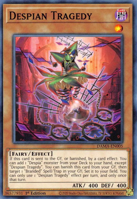 Despian Tragedy - Dawn of Majesty YuGiOh trading card