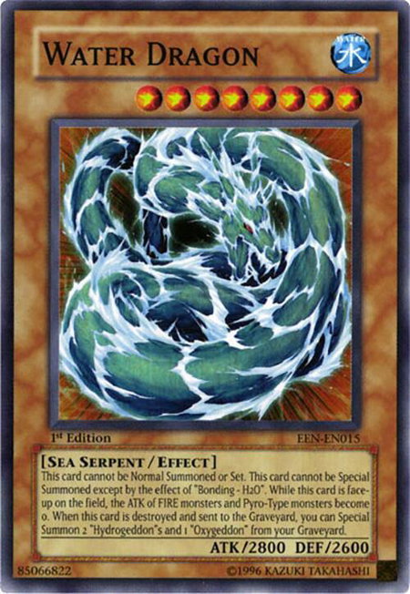 Water Dragon trading card from Elemental Energy Water Dragon - Elemental Energy YuGiOh trading card