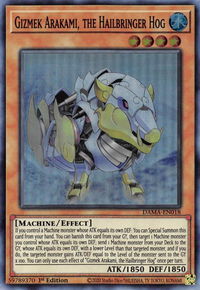 Gizmek Arakami, the Hailbringer Hog - Dawn of Majesty (DAMA) #DAMA-EN018 - Super Rare YuGiOh Trading Card