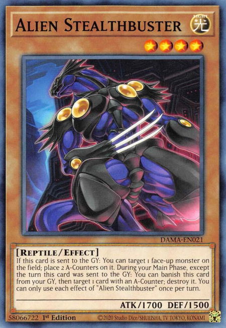 Alien Stealthbuster - Dawn of Majesty YuGiOh trading card