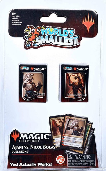 Duel Decks: Ajani vs. Nicol Bolas - World's Smallest trading card from Unique and Miscellaneous Promos Duel Decks: Ajani vs. Nicol Bolas - World's Smallest - Unique and Miscellaneous Promos Magic: The Gathering trading card