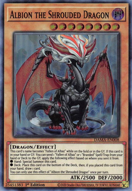 Albion the Shrouded Dragon - Dawn of Majesty YuGiOh trading card