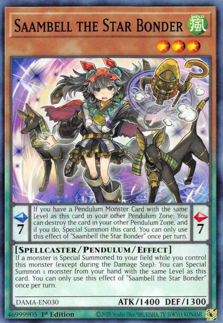 Saambell the Star Bonder - Dawn of Majesty YuGiOh trading card