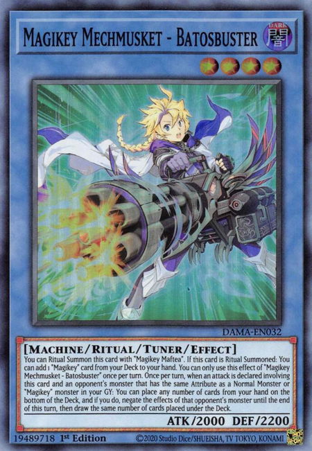 Magikey Mechmusket - Batosbuster - Dawn of Majesty YuGiOh trading card