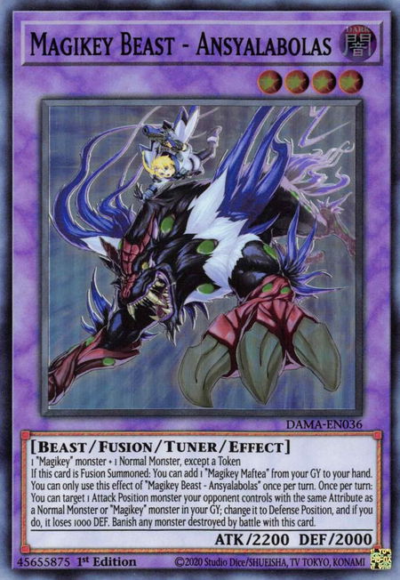 Magikey Beast - Ansyalabolas - Dawn of Majesty YuGiOh trading card